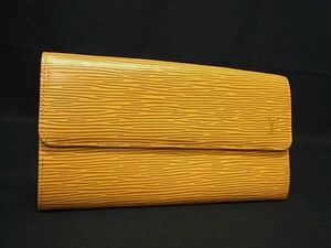 1円 ■新品同様■ LOUIS VUITTON ヴィトン エピ ポシェット ポルトモネ クレディ 二つ折り 長財布 ウォレット タッシリイエロー BI8868