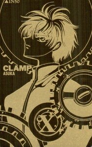 ★X　エックス　CLAMP　ASUKA　金ぴか　傷有★テレカ５０度数未使用sr_120