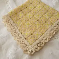 フランス　アンティーク　刺繍　レース