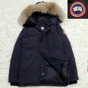 美品 XS カナダグース ジャスパーパーカ ダウンジャケット 紺 コヨーテ ファー グリフィンタグ CANADA GOOSE JASPER PARKA 3438JM ネイビー