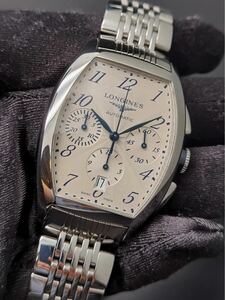 中古 ロンジン LONGINES エヴィデンツァ L2.643.4 クロノグラフ デイト SS シルバー文字盤 メンズ 自動巻き 腕時計