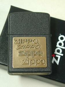 2015年 Zippo　ボトムロゴ変遷　ブラッククラックル　黒ブラス新品　USA直