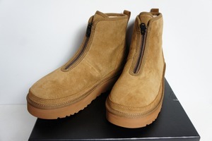 新品21AW UGGアグ × WHITE MOUNTAINEERINGホワイトマウンテニアリング WM ZIP BOOTジップ ムートン ブーツ 茶906O▲