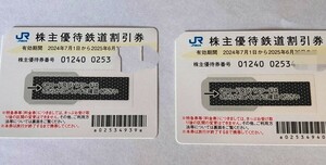 JR西日本 株主優待 2025年6月30日まで有効 2枚です。