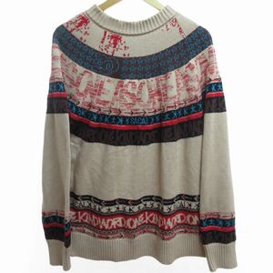 サカイ sacai ×Eric Haze エリックヘイズ 美品 23SS Jacquard Knit Pullover ジャカードプルオーバーニット ピンク 2 約M 23-02982M