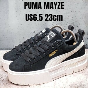 PUMA MAYZE プーマ メイズ 23cm ブラック 厚底スニーカー　レディーススニーカー　PUMAスニーカー　PUMA厚底　スウェード