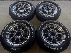 ホワイトレター 4本 ★ ハイエース用 エセックス ENCB 2PC 7J +35 6-139.7 深リム ★ グッドイヤー ナスカー 215/60R17 109/107