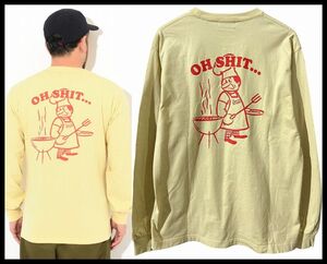 送無 G② X-LARGE XLARGE エクストララージ 21ss Oh Shit Pocket L/S 長袖 オゥ シット 胸ポケット Tシャツ カットソー ライトベージュ L