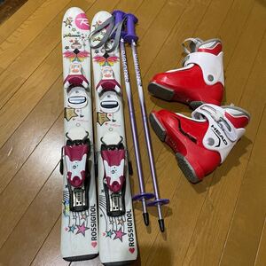 ジュニアスキーセット　スキー:ROSSIGNOL（ロシニョール） ブーツ: HEAD（ヘッド）ストック