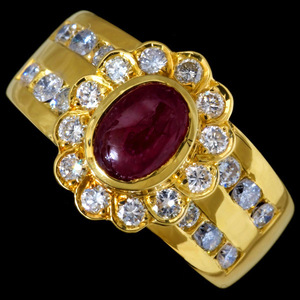 78862-84【EL CANDOR】Ruby Diamond 18K Ring SPAIN New 9.9g