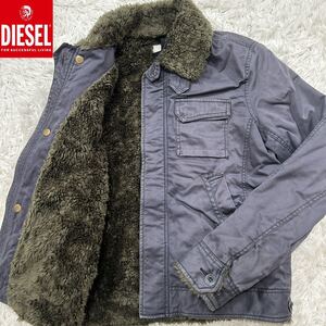 【冬の極上品】極美品 DIESEL ディーゼル フライトジャケット XLsize相当 内ボア【極暖】保温性抜群 ジップジャガー DIESELパッチ 最高傑作