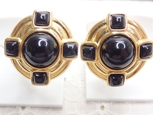 K530　ヴィンテージ　イヤリング　Monet　モネ　ブラック×ゴールドカラー　Vintage　earring