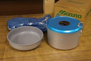 Mizuno ミズノ キャンピングコッヘル 5人用 鍋 蓋付き フライパン やかん 杓文字 キャンプ アウトドア 調理器具 クッカー ZA438