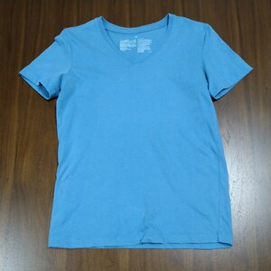 無印良品 半袖Tシャツ Vネック レディースXSサイズ ライトブルー
