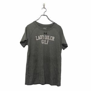 UNDER ARMOUR 半袖 プリント Tシャツ アンダーアーマー L グレー ラグラン スポーツウェア バックプリント 古着卸 アメリカ仕入 a604-6363