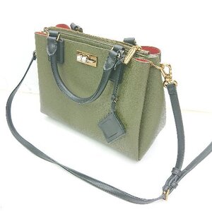 ◇ Θ CHARLES & KEITH 2way パール装飾 タグ付き トート ショルダーバッグ カーキ レディース E