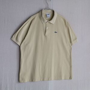 フランス製 80s LACOSTE ポロシャツ / 5 コットン クリーム ベージュ プルオーバー 半袖 ユーロ ビンテージ T4-07082-9454