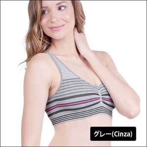 レディースブラジャー リラックスブラ 通気性 ノンワイヤー 　Lサイズ　グレー(Cinza) 41321