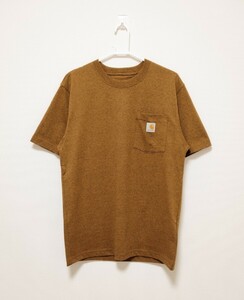 【新品タグ付】Carhartt ヘビーウェイト ポケT Tシャツ インポート Sサイズ カーハート　ハミルトンブラウン