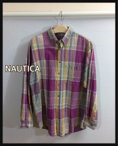 訳あり■NAUTICA ノーティカ■マドラスチェックシャツ: L/G☆BH-205