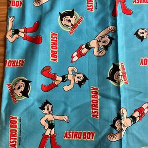 未使用保管品 鉄腕アトム 生地 115cm×91cm ASTRO BOY ハギレ ハンドメイド 昭和レトロ 手塚治虫 総柄 キャラクター 