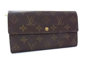 1円 LOUIS VUITTON ルイヴィトン M61725 モノグラム ポシェット ポルトモネ クレディ 二つ折り 長財布 ウォレット ブラウン系 FK2217