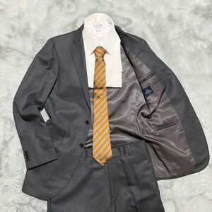 [極美品 最高級 希少] シップス SHIPS ゼニア Ermenegildo Zegna イタリアの雄 スーツ セットアップ グレー ストライプ XLサイズ