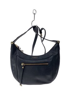 FURLA◆ショルダーバッグ/レザー/BLK//