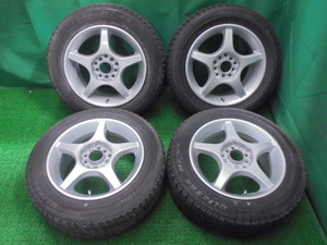 h68◆BRIDGESTONE アルミホイール◆BS 15×6.5J +48 5H PCD100 / 114.3 中古アルミ4本セット