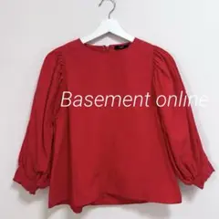 Basement online バルーン スリーブ ブラウス レッド