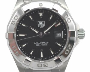 [美品] 稼働品【TAG Heuer】タグホイヤー AQUARACER アクアレーサー WAY1410 ブラック文字盤 レディース クォーツ 中古品 箱付