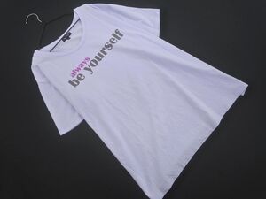 INDIVI インディヴィ 大きいサイズ プリント Tシャツ size19/ラベンダー ■◆ ☆ efc0 レディース