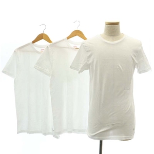 ブルックスブラザーズ BROOKS BROTHERS スーピマコットンGFロゴ3パッククルーネックTシャツ カットソー 半袖 S 白 ホワイト