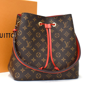 1円 ◎定価33万 極美品 LOUIS VUITTON ルイヴィトン ネオノエ 巾着 ショルダーバッグ M44021 モノグラム コクリコ◎E.Dspg.pD-30