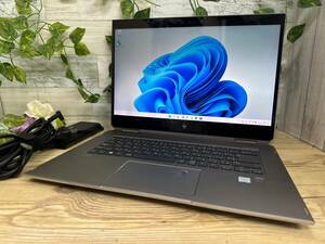 【動作OK♪】HP ZBook Studio x360 G5[Core i7(9750H) 2.6GHz/RAM:16GB/SSD:512GB/15.6インチ]Windows 11 タッチパネル動作品