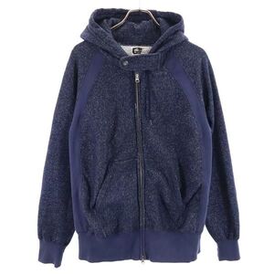 エンジニアードガーメンツ 長袖 スウェットニット ジップパーカー M ネイビー Engineered Garments 裏起毛 メンズ