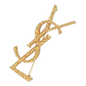 【中古】 Saint Laurent サンローラン ブローチ カサンドラ ブローチ YSL ゴールド 24033230 YM