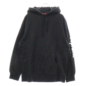 SUPREME シュプリーム 17SS Sleeve Patch Hooded Sweatshirt 袖パッチロゴ フーデッド スウェット プルオーバー パーカー ブラック