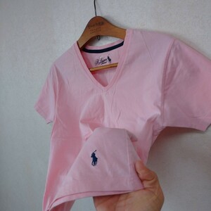 ラルフローレン POLO VネックTシャツ ピンク S