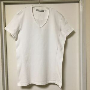 ◆【人気】VADEL バデル / ロールVネックT WHITE S