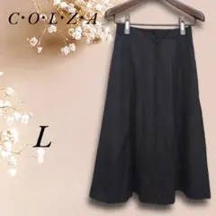 S5942【COLZA】コルザ ロング フレアスカート ウエストゴム L