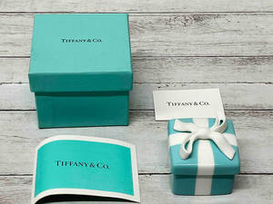 Tiffany&co. ティファニー ミニブルーボウボックス 高さ,横幅:約5cm 陶器 ジュエリー ティファニーブルー 付属品は画像のものが全てです