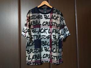 SALE 新品 ブラックレーベル クレストブリッジ クレストブリッジ チェック ロゴ プリント Tシャツ L ベージュ BLACKLABEL CRESTBRIDGE 半袖