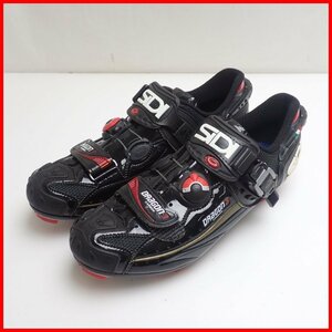 ★SIDI ドラゴン3 ビンディングシューズ メンズ25cm相当/ブラック×レッド/メッシュ×カーボン/サイクリング/イタリア製&1029005035