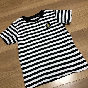 【ユニクロ×ミニオンズ】白黒ボーダー半袖Tシャツ 140