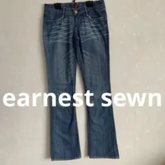 アーネストソーンearnest sewn  ブーツカット　ジーンズ　ダメージ加工