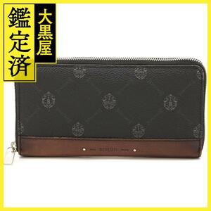 ベルルッティ Berluti イタウバラウンドファスナー長財布 ブラック/ブラウン PVC/レザー【460】2147300371473