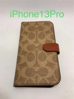 【新品未使用】Coach - iPhone13Pro - シグネイチャー柄　タン