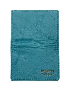 未使用品 外内ツヤなしロゴ Lewis Leathers Card Case Turquoise Horse ルイスレザー カードケース ターコイズ ホースハイド 馬革