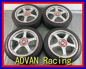 ■中古タイヤホイール■　ADVAN Racing TOURING COMPETITION 17インチ 7J +45 4H 114.3 BRIDGESTONE REVO2 205/45R17 激安 送料無料 J995